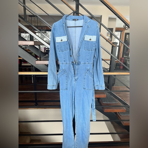 💙Fashion Nova Jean Jumpsuit💙 - Picture 3 of 8